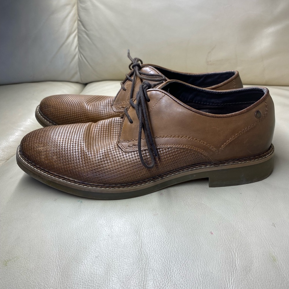 Base London Mens Blake Burnished Shoe - Brown 44 EU